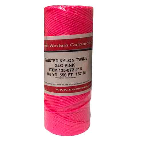 Cwc Twisted Mason Twine - #18 x 1100', Pink (Pack of 12 Cones)