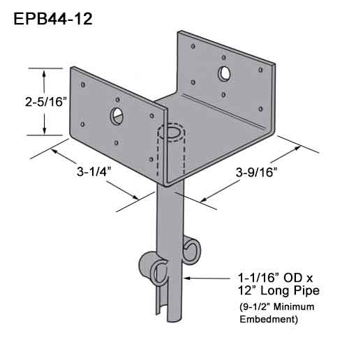 Simpson Strong-Tie EPB Elevated Post Base for 4x4 Nominal Lumber EPB44 -  The Home Depot