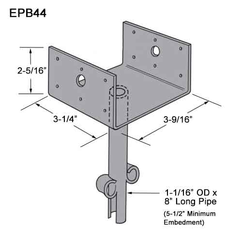 Simpson Strong-Tie EPB44HDG Hot Dipped Galvanized Elevated Post Base