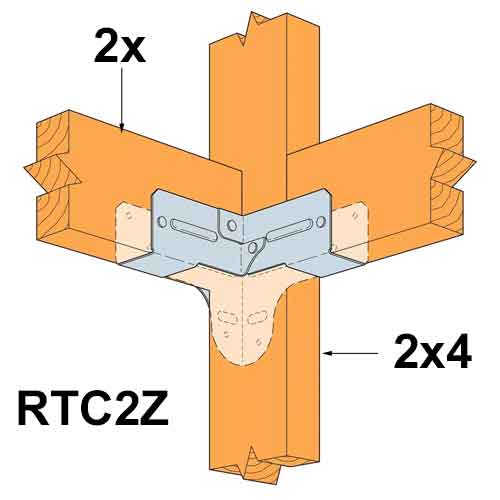 Simpson Strong-Tie RTC2Z ZMax Rigid Tie® Corner Connector