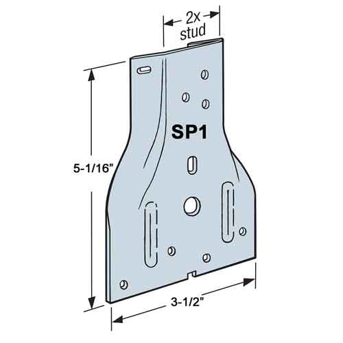 Simpson Strong-Tie SP1Z ZMax® Stud Plate Tie