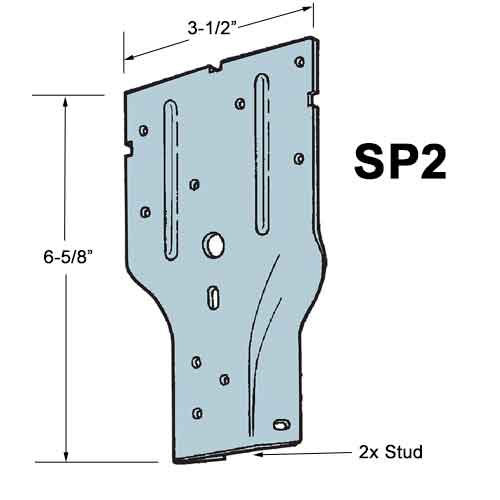 Simpson Strong-Tie SP2Z ZMax® Stud Plate Tie